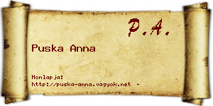 Puska Anna névjegykártya
